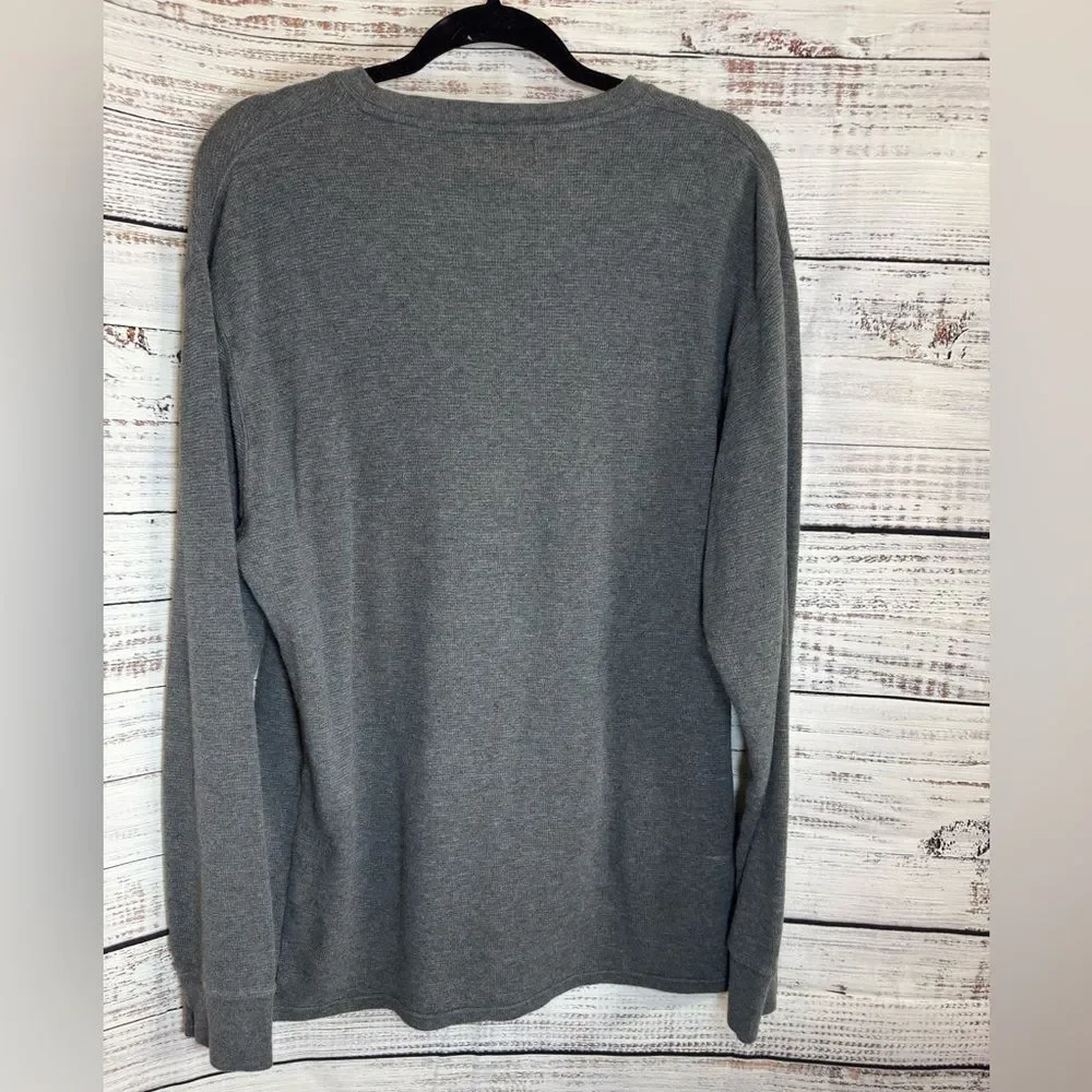 Polo Ralph Lauren Shirt Mens Size XL Waffle Crew‎ Neck Cotton Gray Pony fleece
